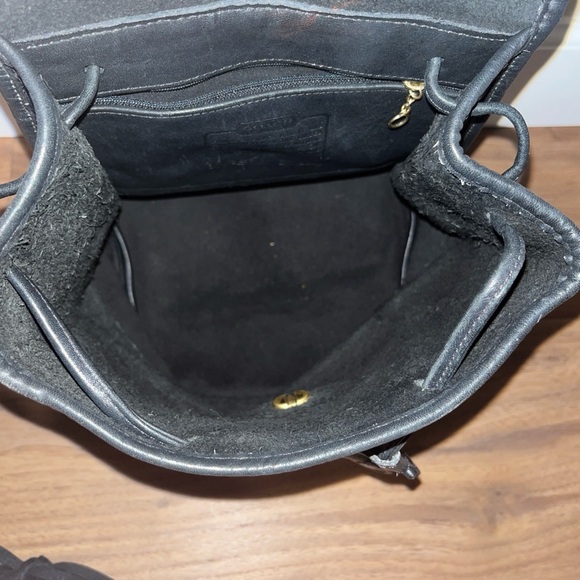 Coach Vintage Black Leather Drawstring Backpack 9791 - Picture 11 of 15